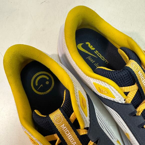 WORN TWICE Nike Zoom Pegasus 40 Michigan Wolverines White / Blue / Maize 11.5 - Picture 9 of 11